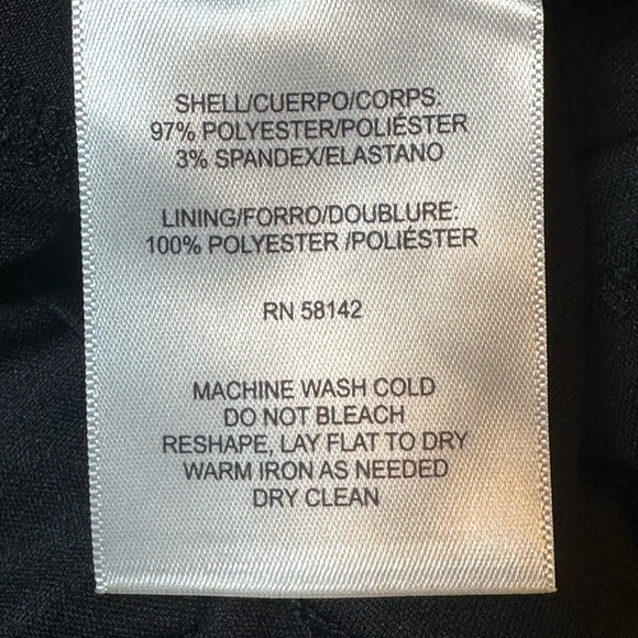 Donna Morgan Black Long Sleeve Crepe Scalloped Mini Dress, New, Size 6 - Picture 6 of 12